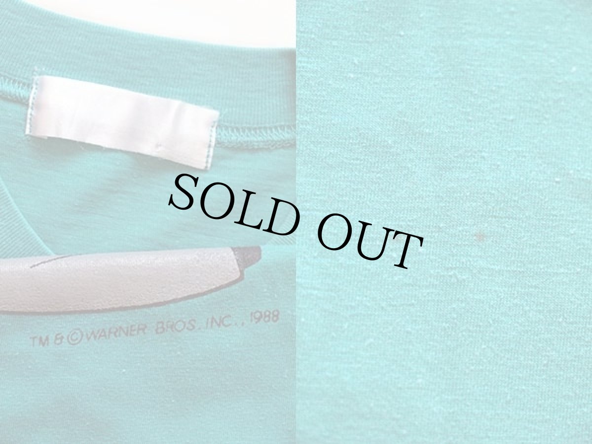 画像3: 80s WARNER BROS LOONEY TUNES WILE E. COYOTE ワイリーコヨーテ Tシャツ エメラルドグリーン (3)