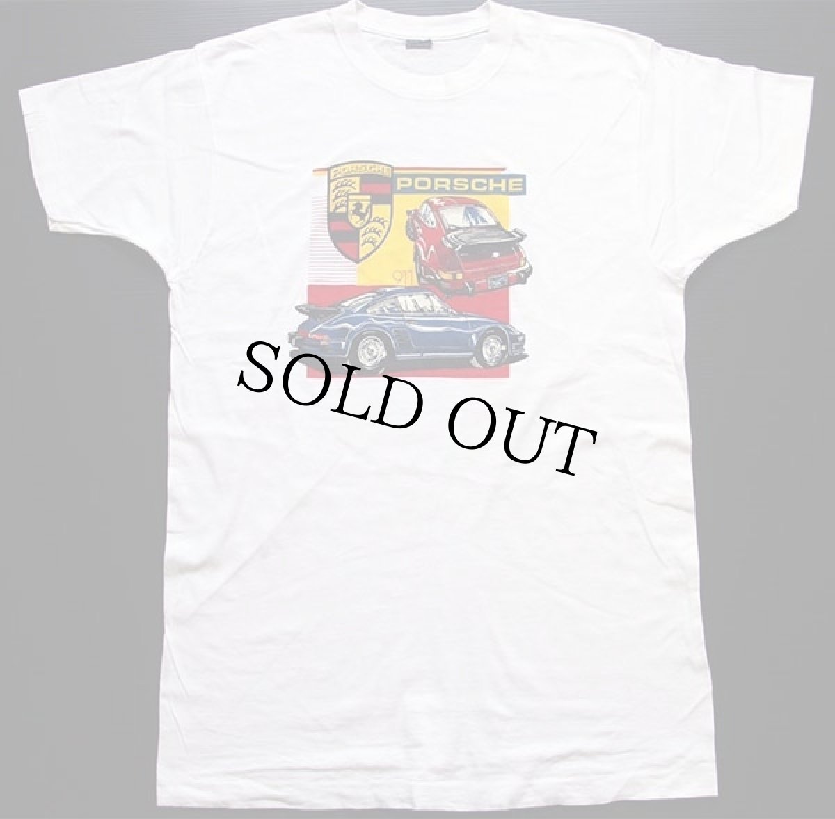 画像2: 80s USA製 BVD PORSCHE ポルシェ 911 コットンTシャツ 白 XL★D (2)