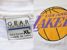 画像3: 90s USA製 LOS ANGELES LAKERSレイカーズ ロゴ コットンTシャツ 白 XL (3)