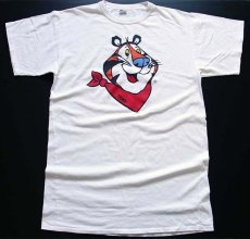 画像2: 90s USA製 Kellogg'sケロッグ Tony the Tiger トニー ザ タイガー コットンTシャツ 白 LG-T (2)