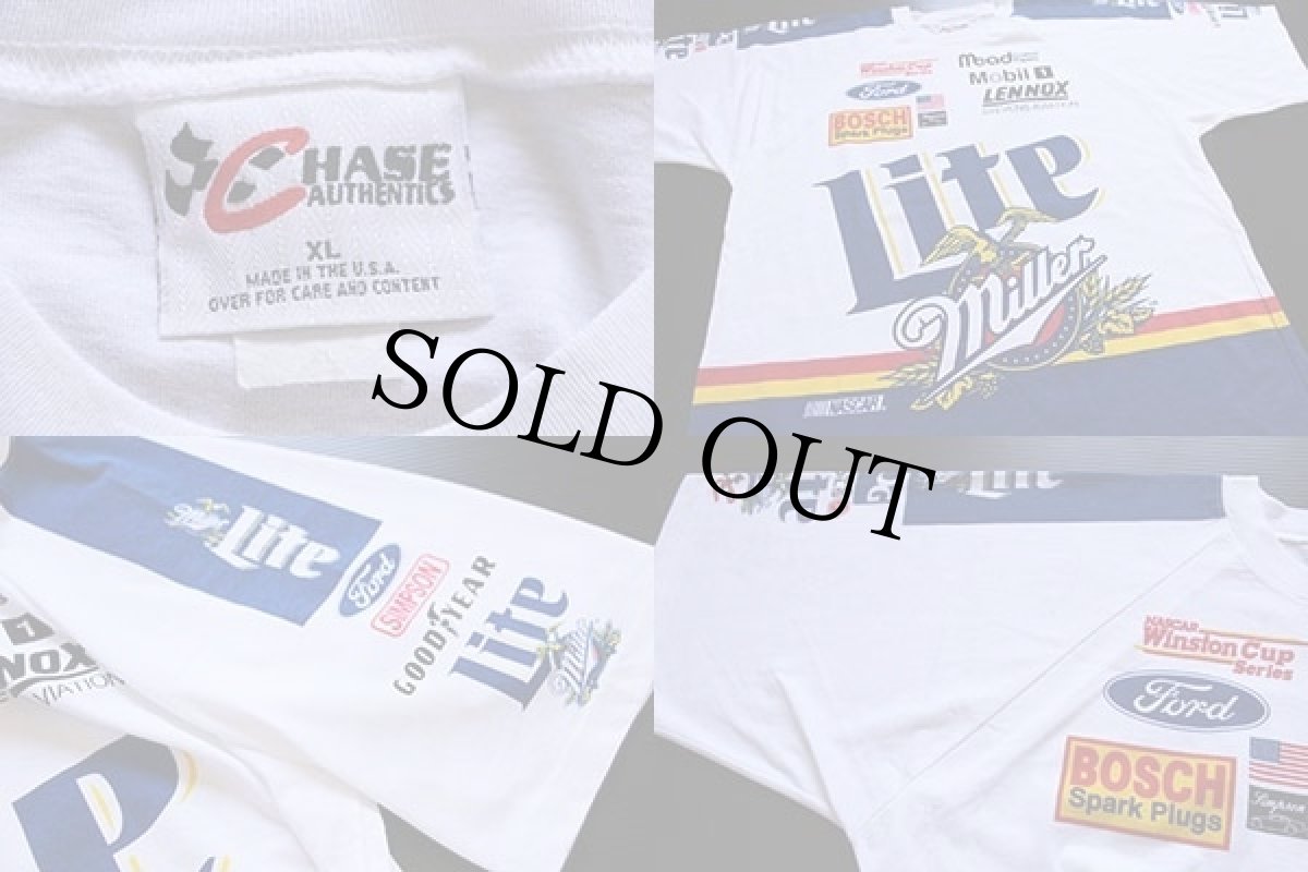 画像4: 90s USA製 NASCAR Miller Lite 染み込みプリント Tシャツ XL (4)
