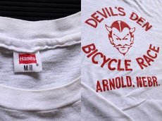 画像3: 70s Hanes DEVIL'S DEN BICYCLE RACE デビル コットンTシャツ 白 M (3)