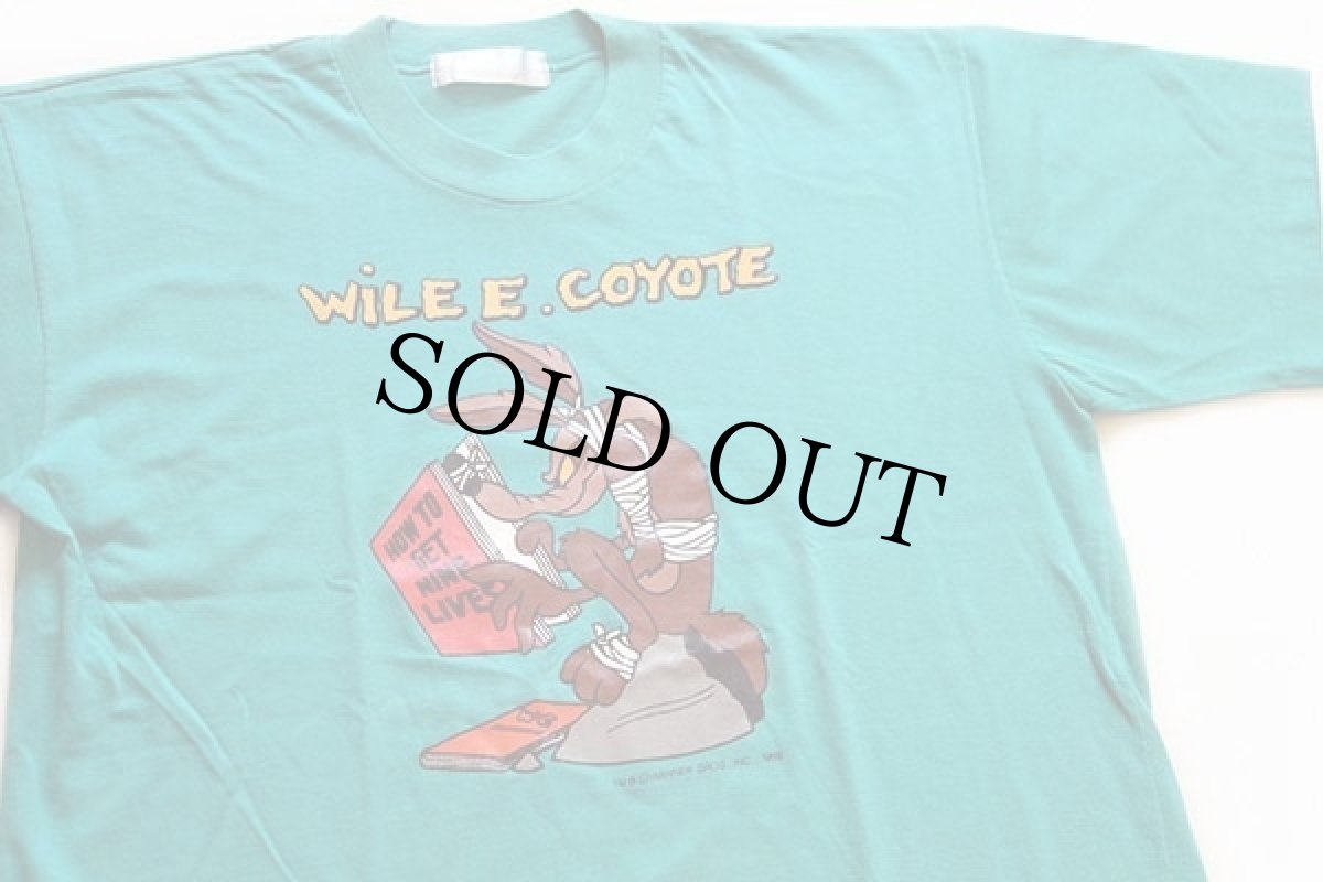 画像1: 80s WARNER BROS LOONEY TUNES WILE E. COYOTE ワイリーコヨーテ Tシャツ エメラルドグリーン (1)