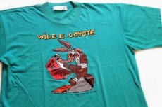 画像1: 80s WARNER BROS LOONEY TUNES WILE E. COYOTE ワイリーコヨーテ Tシャツ エメラルドグリーン (1)