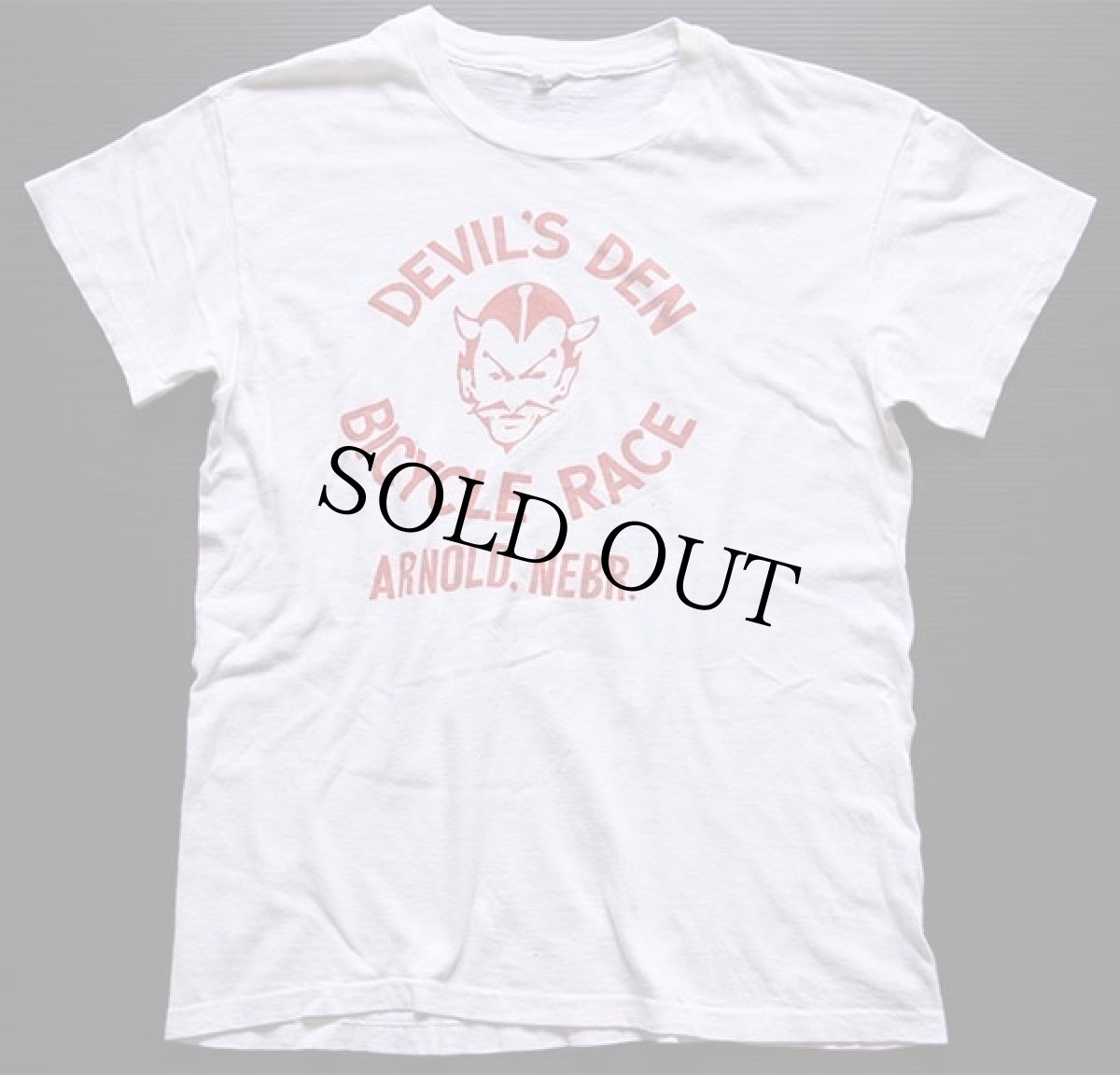 画像2: 70s Hanes DEVIL'S DEN BICYCLE RACE デビル コットンTシャツ 白 M (2)
