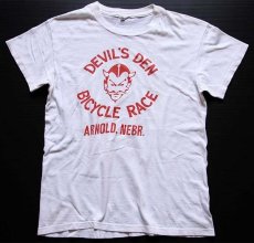 画像2: 70s Hanes DEVIL'S DEN BICYCLE RACE デビル コットンTシャツ 白 M (2)