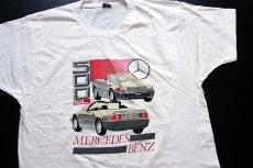 画像1: 80s USA製 BVD MERCEDES BENZ メルセデス ベンツ 500SL コットンTシャツ 白 XL (1)