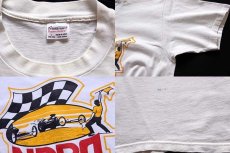 画像3: 80s USA製 NDRA NOSTALGIA DRAG RACING ASSOCIATION チェッカーフラッグ コットンTシャツ 白 L (3)