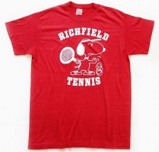 画像2: 80s USA製 RICHFIELD TENNIS スヌーピー Tシャツ 赤 L (2)