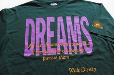 画像1: 90s USA製 Hanes DREAMS Walt Disneyウォルト ディズニー メッセージ Tシャツ 緑 XXL (1)