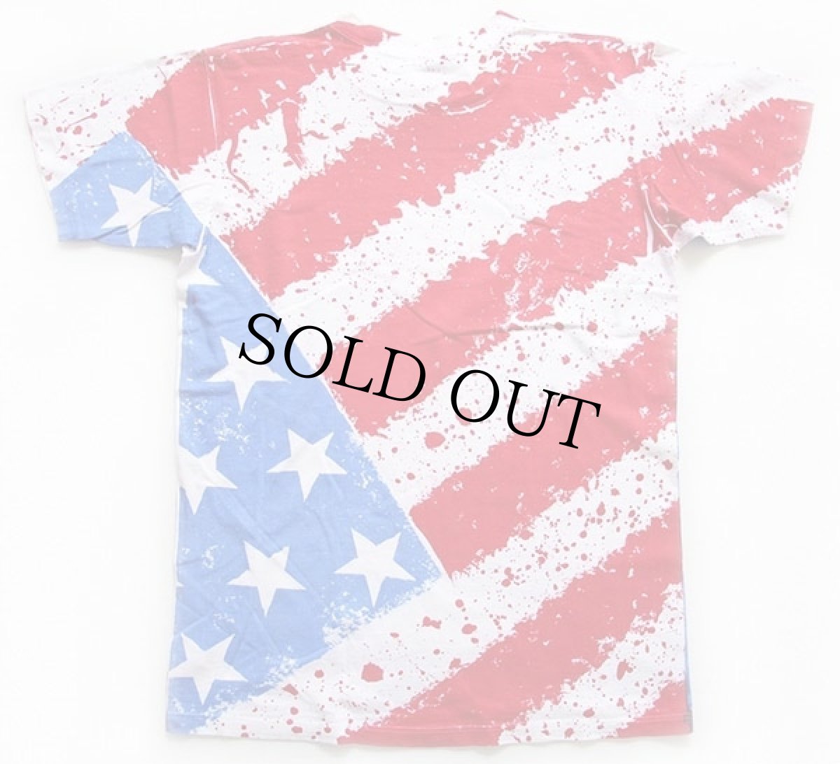 画像2: 90s USA製 BELTON 星条旗柄 オールオーバープリント コットンTシャツ L (2)