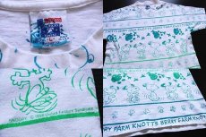 画像4: 90s USA製 KNOTT'S BERRY FARM スヌーピー ウッドストック オールオーバープリント コットンTシャツ 白 L (4)