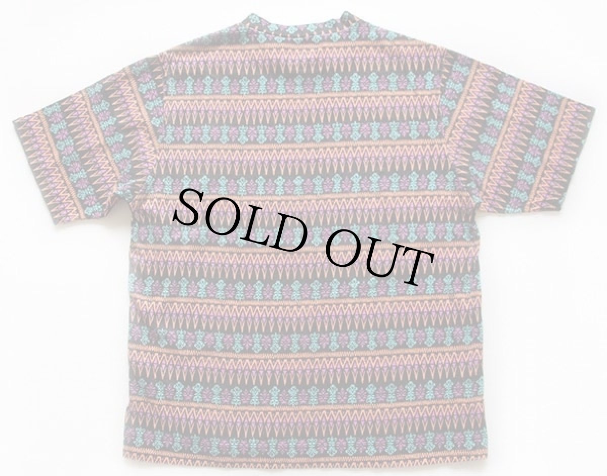 画像2: 90s SURF GEAR 総柄 染み込みプリント コットンTシャツ M (2)