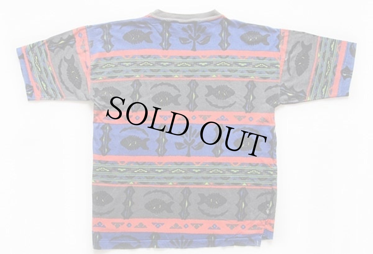 画像2: 80s BRISTOL BAY SPORT 総柄 染み込みプリント コットンTシャツ ボーイズXL (2)
