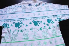 画像1: 90s USA製 KNOTT'S BERRY FARM スヌーピー ウッドストック オールオーバープリント コットンTシャツ 白 L (1)