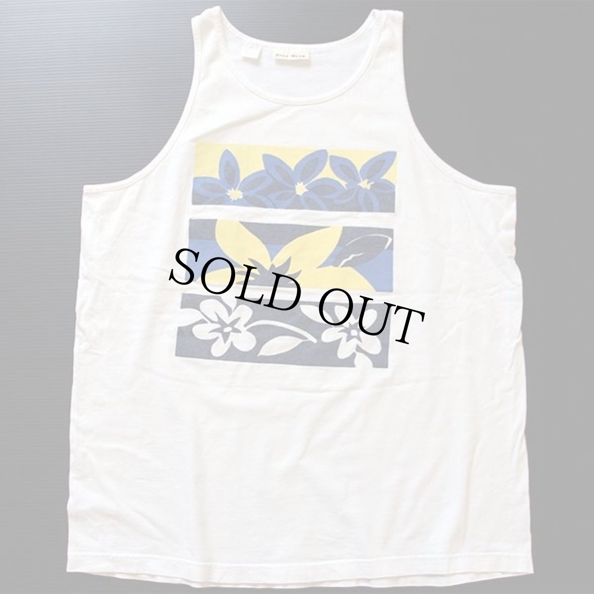 画像2: 90s USA製 your move フラワー コットン タンクトップ 白 (2)