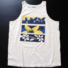 画像2: 90s USA製 your move フラワー コットン タンクトップ 白 (2)