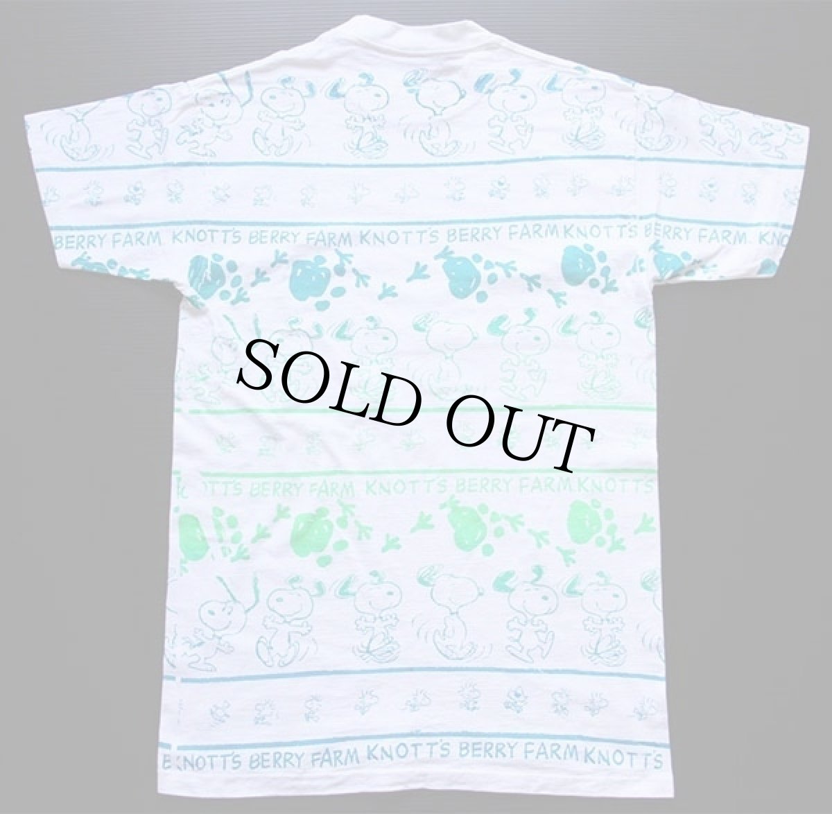 画像3: 90s USA製 KNOTT'S BERRY FARM スヌーピー ウッドストック オールオーバープリント コットンTシャツ 白 L (3)