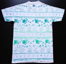 画像2: 90s USA製 KNOTT'S BERRY FARM スヌーピー ウッドストック オールオーバープリント コットンTシャツ 白 L (2)