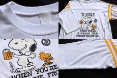 画像4: 80s スヌーピー USMC メッセージ フットボールTシャツ 白 (4)