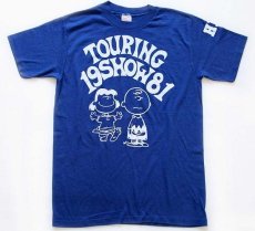 画像2: 80s USA製 TOURING SHOW 1981 チャーリーブラウン ルーシー MOUSIE Tシャツ 青 M★スヌーピー (2)