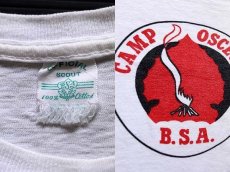 画像3: 60s BSA ボーイスカウト CAMP OSCEOLA 染み込みプリント コットンTシャツ 白 (3)