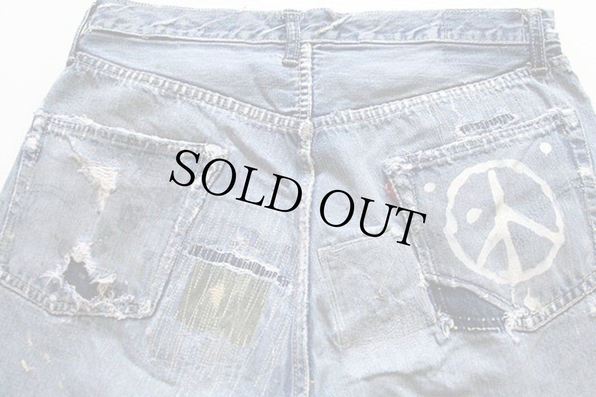 画像4: 60s LEVI'Sリーバイス 501XX ダメージ&ブリーチ カットオフ デニム ショートパンツ w34★ショーツ (4)