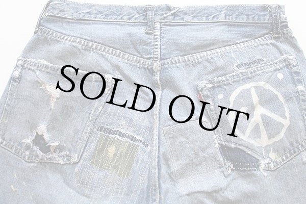 60s LEVI'Sリーバイス 501XX ダメージ&ブリーチ カットオフ デニム