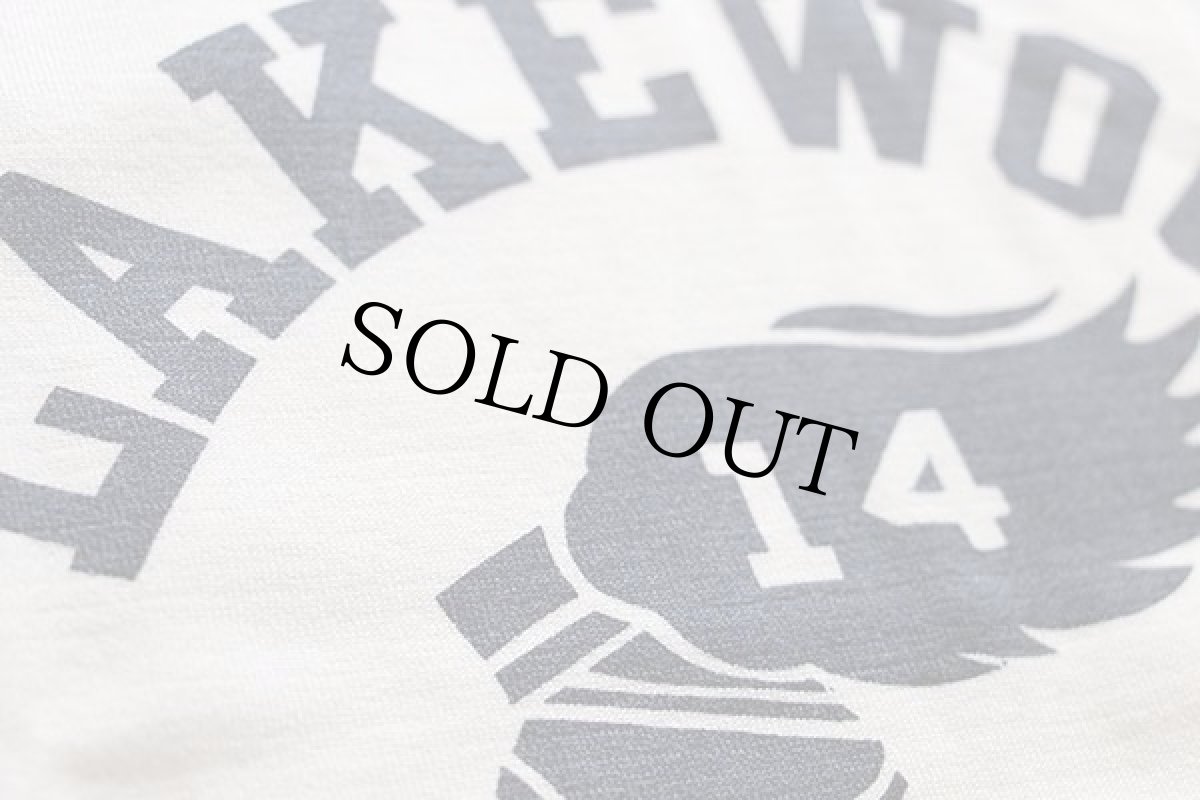 画像3: 60s CHAMPIONチャンピオン ランタグ LAKEWOOD ウイングフット 染み込みプリント コットン タンクトップ 白 M (3)