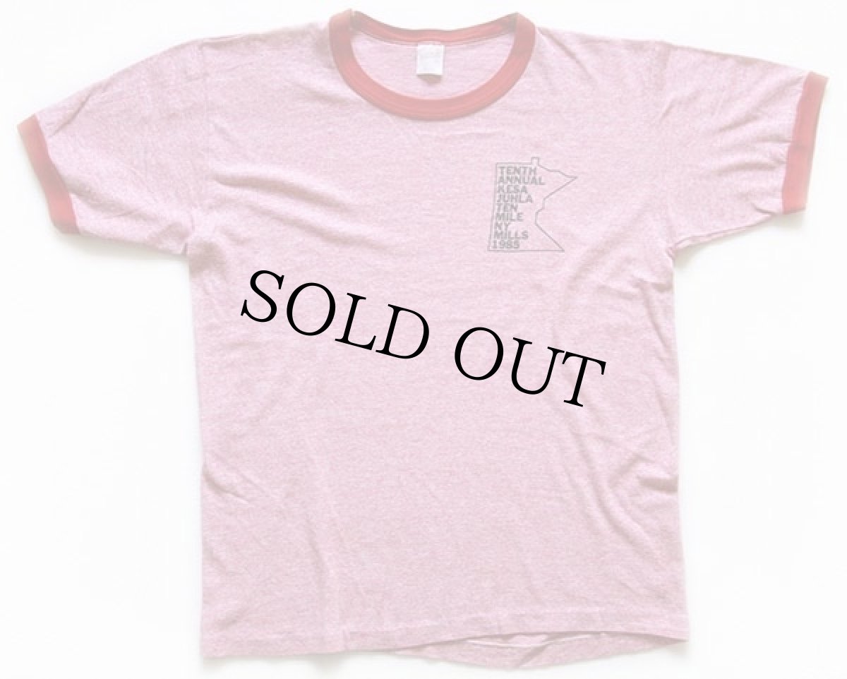 画像2: 80s USA製 TENTH ANNUAL KESA JUHLA TEN MILE NY MILLS 1985 リンガーTシャツ 杢レッド L (2)