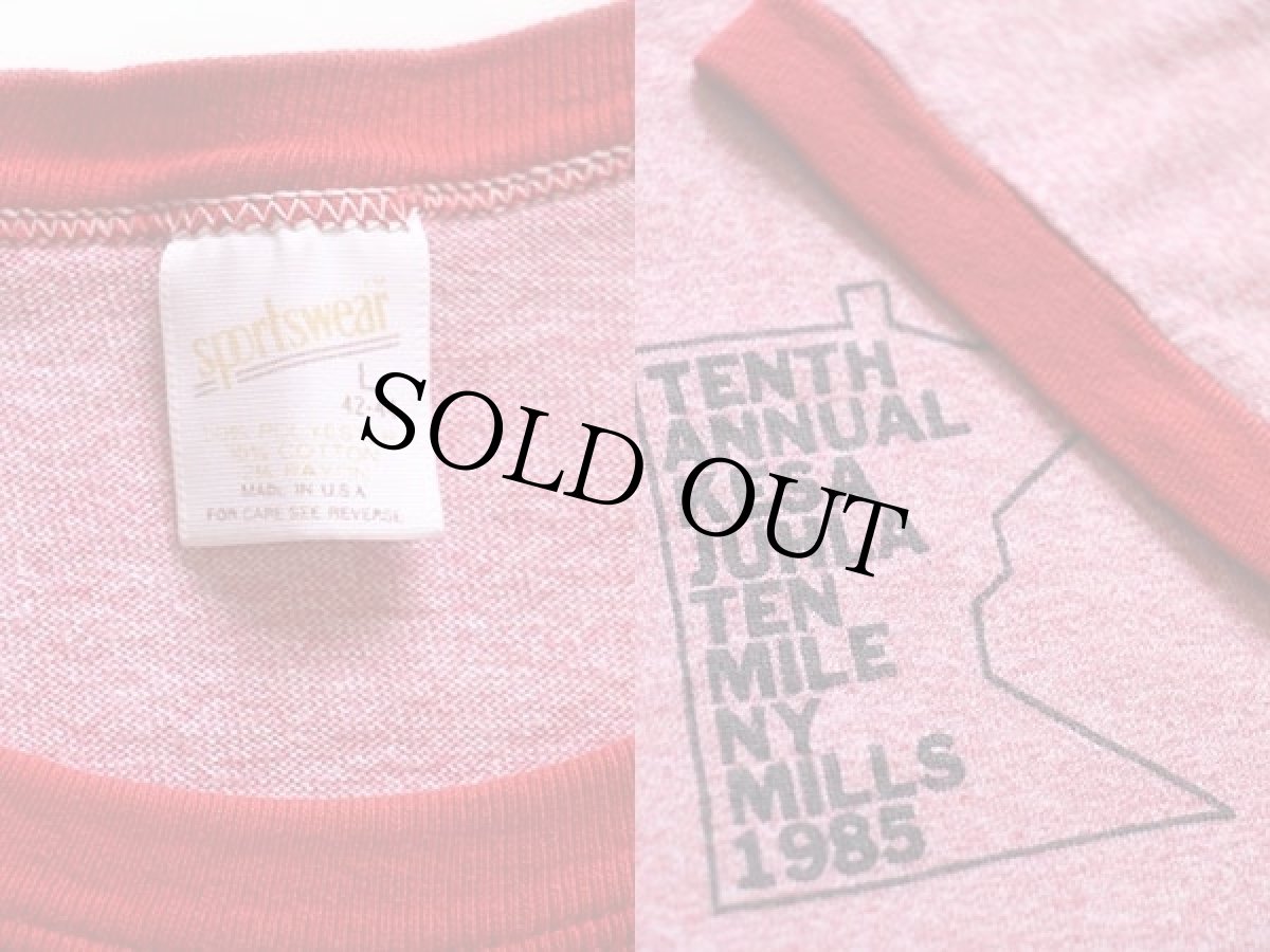 画像3: 80s USA製 TENTH ANNUAL KESA JUHLA TEN MILE NY MILLS 1985 リンガーTシャツ 杢レッド L (3)