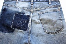 画像5: 70s USA製 Levi'sリーバイス 646 パッチワーク リペア カットオフ デニム ショートパンツ ボロ w34★ショーツ (5)