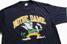 画像1: 80s USA製 Championチャンピオン NOTRE DAME Tシャツ 紺 XL (1)