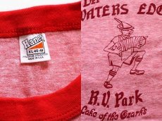 画像3: 70s USA製 Hanes Der VATERS EDGE R.V.Park リンガーTシャツ 杢レッド XL (3)