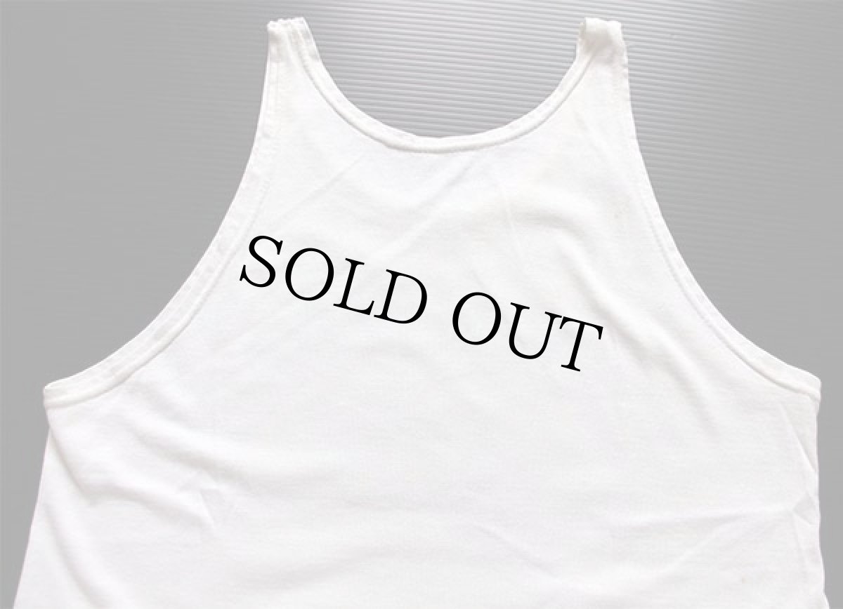 画像5: 60s CHAMPIONチャンピオン ランタグ LAKEWOOD ウイングフット 染み込みプリント コットン タンクトップ 白 M (5)