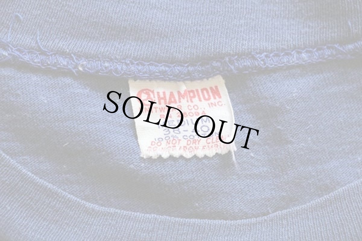 画像4: 60s CHAMPIONチャンピオン ランタグ RICHFIELD SR.H.S. PHYSICAL EDUCATION 五段中抜き コットンTシャツ 青 M (4)