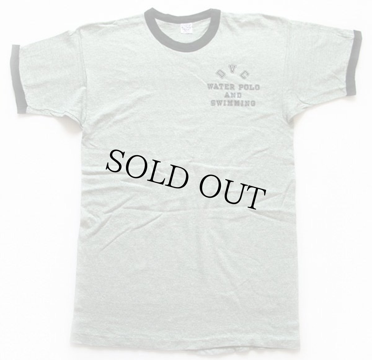 画像2: 60s USA製 CHAMPIONチャンピオン プロダクツ DVC 染み込みプリント コットン リンガーTシャツ 杢グリーン XL (2)