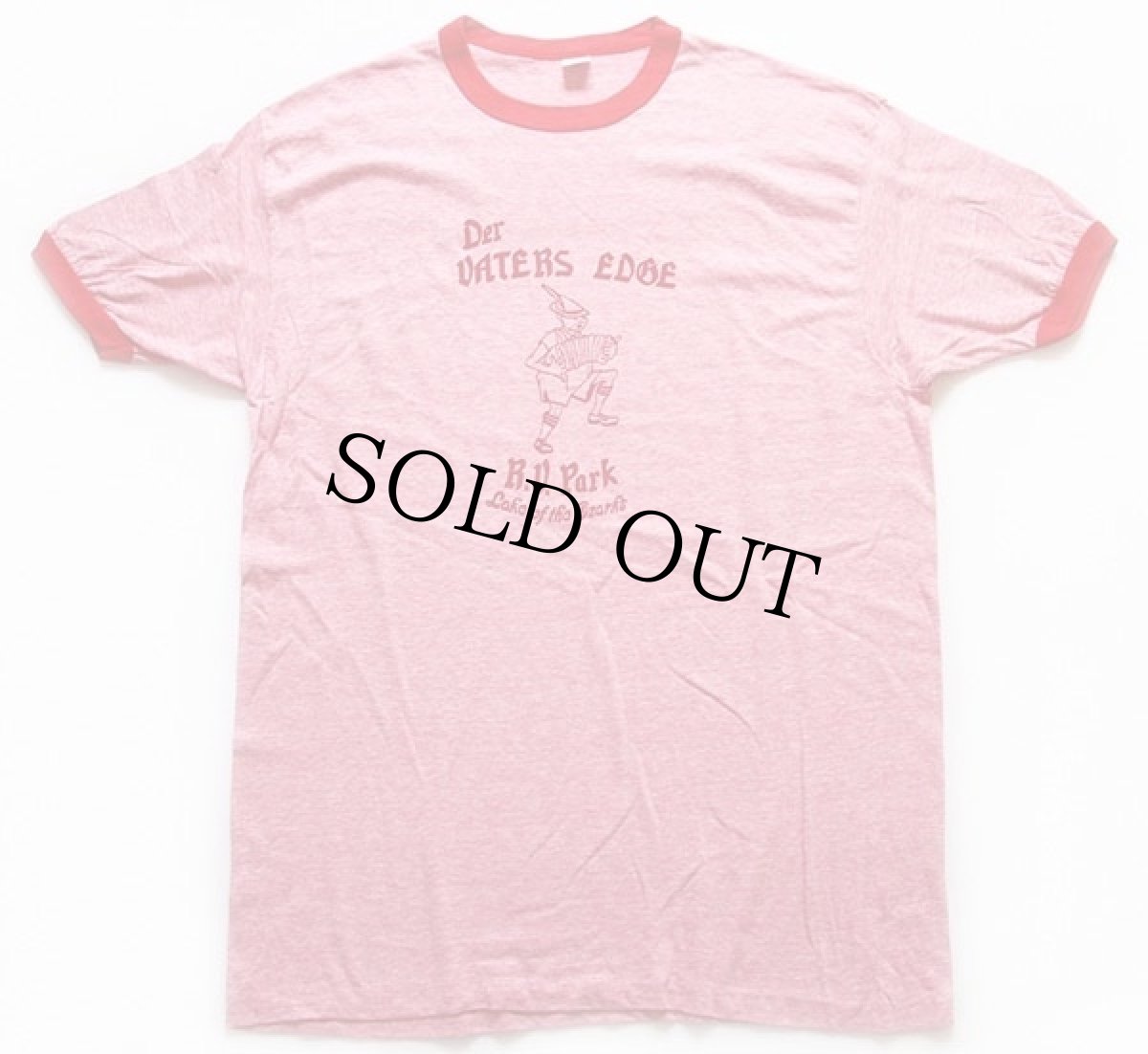 画像2: 70s USA製 Hanes Der VATERS EDGE R.V.Park リンガーTシャツ 杢レッド XL (2)