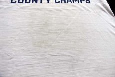 画像8: 60s CHAMPIONチャンピオン プロダクツ OCEANSIDE ウイングフット 三段中抜き 染み込みプリント コットン リンガーTシャツ 白×紺 M (8)