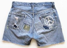 画像2: 60s LEVI'Sリーバイス 501XX ダメージ&ブリーチ カットオフ デニム ショートパンツ w34★ショーツ (2)