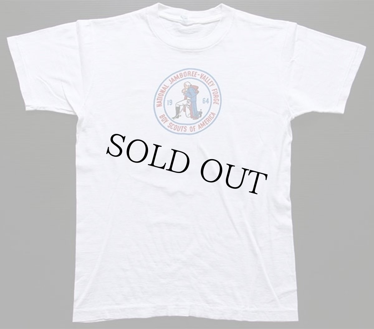 画像2: 60s BSA ボーイスカウト NATIONAL JAMBOREE 染み込みプリント コットンTシャツ 白 M (2)