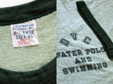 画像3: 60s USA製 CHAMPIONチャンピオン プロダクツ DVC 染み込みプリント コットン リンガーTシャツ 杢グリーン XL (3)