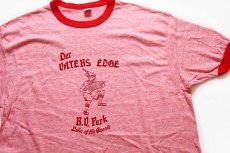 画像1: 70s USA製 Hanes Der VATERS EDGE R.V.Park リンガーTシャツ 杢レッド XL (1)