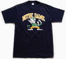 画像2: 80s USA製 Championチャンピオン NOTRE DAME Tシャツ 紺 XL (2)