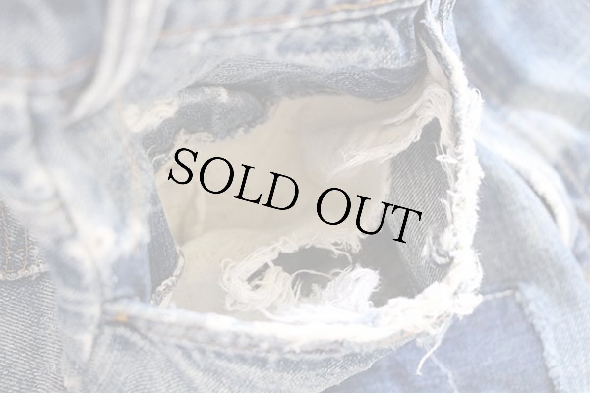 画像6: 70s USA製 Levi'sリーバイス 646 パッチワーク リペア カットオフ デニム ショートパンツ ボロ w34★ショーツ (6)