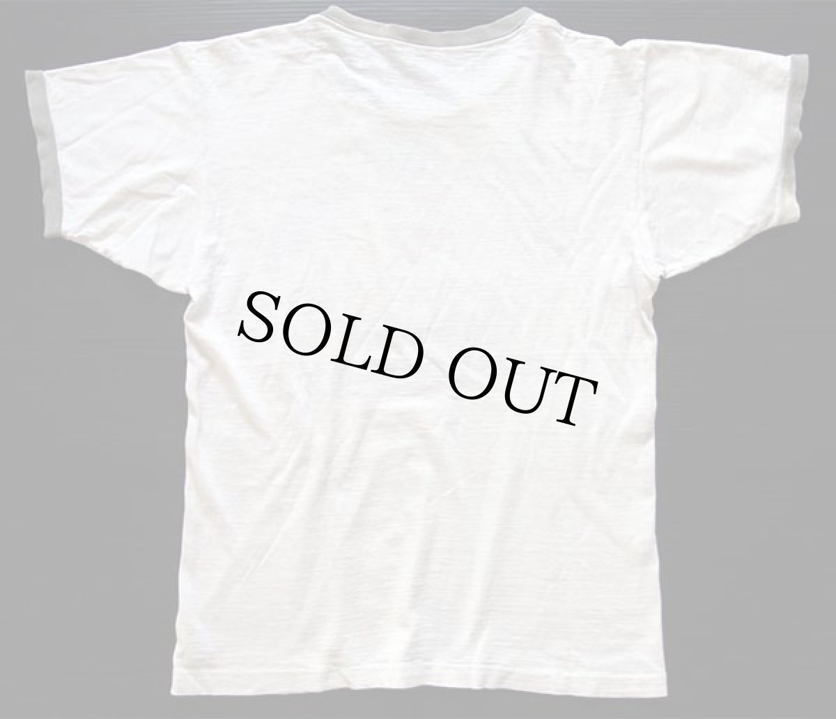 画像3: 60s CHAMPIONチャンピオン プロダクツ 五段中抜き 染み込みプリント コットン リンガーTシャツ 白×グレー M (3)