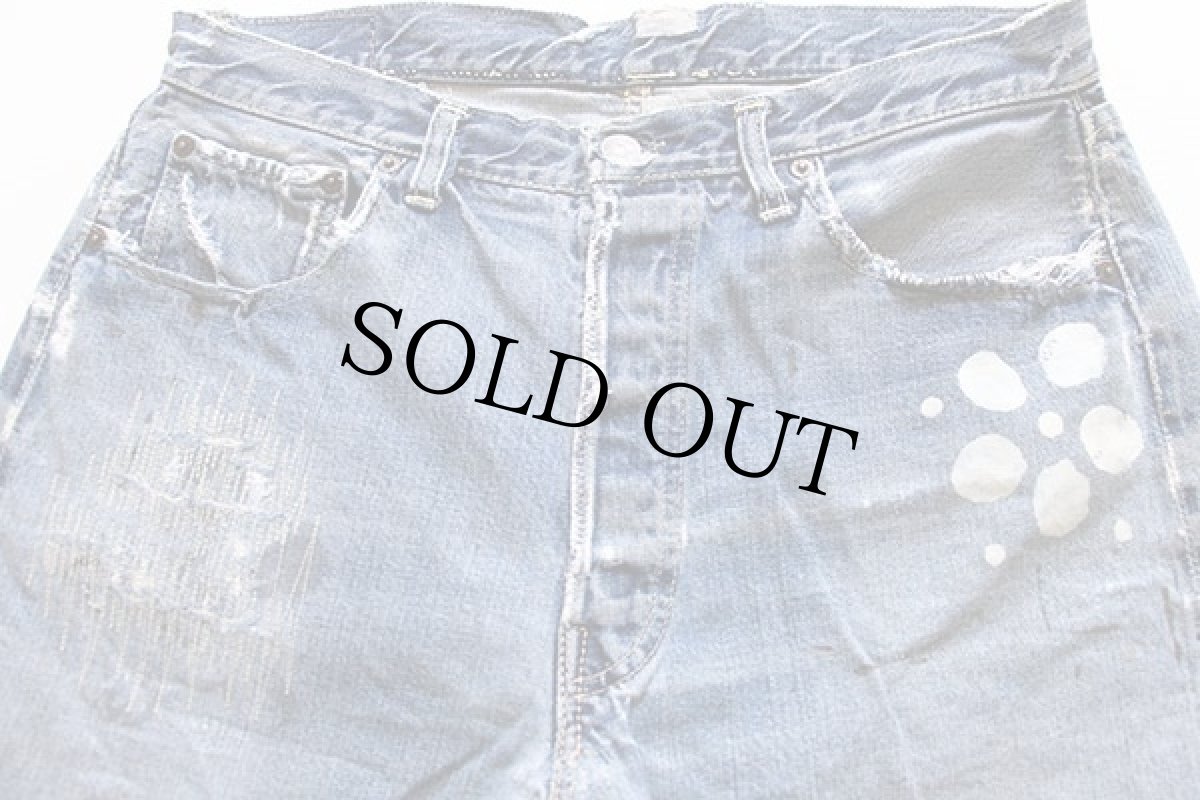 画像3: 60s LEVI'Sリーバイス 501XX ダメージ&ブリーチ カットオフ デニム ショートパンツ w34★ショーツ (3)