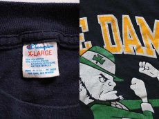 画像3: 80s USA製 Championチャンピオン NOTRE DAME Tシャツ 紺 XL (3)