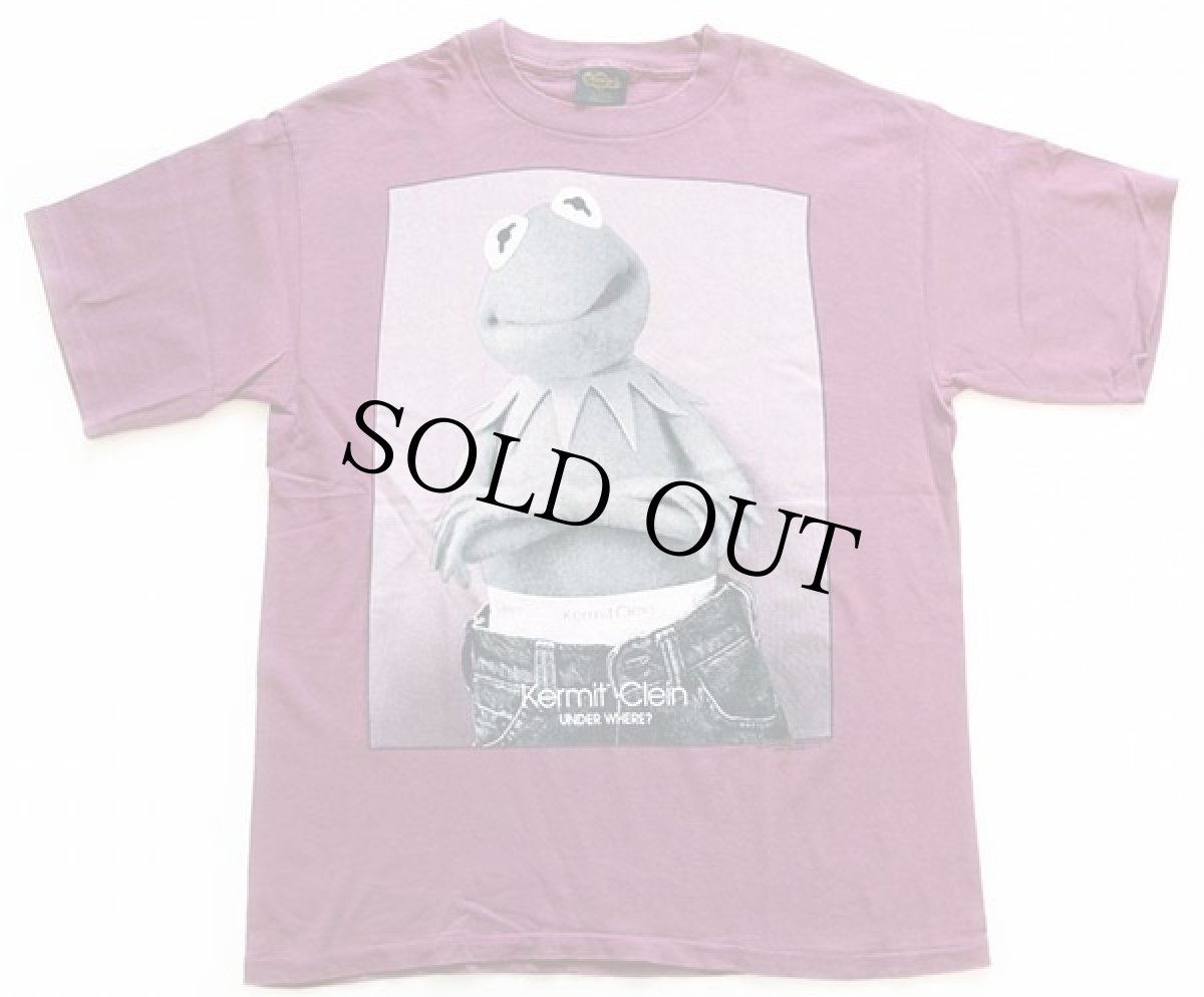 画像2: 90s USA製 Kermit Clein カーミット クライン コットンTシャツ ワインレッド L★カルバンクライン (2)