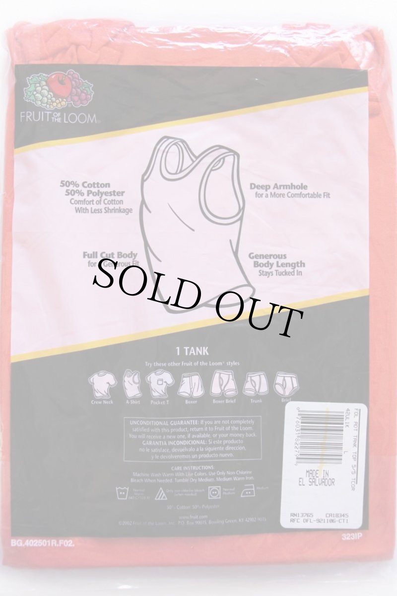 画像2: デッドストック★00s FRUIT OF THE LOOM 無地 タンクトップ オレンジ L (2)